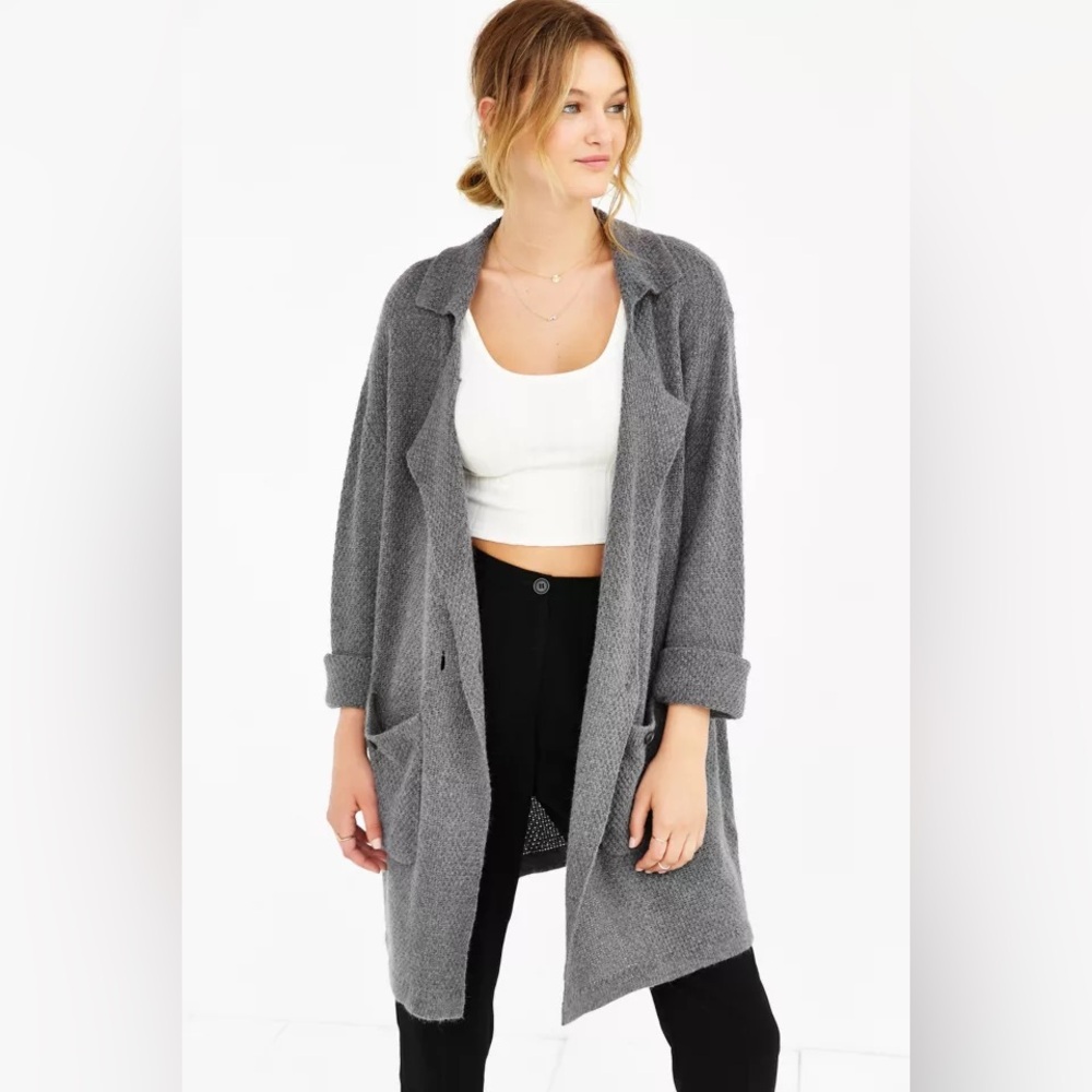 UNIF X Urban Outfitters Grey Sweater Trench Cardigan